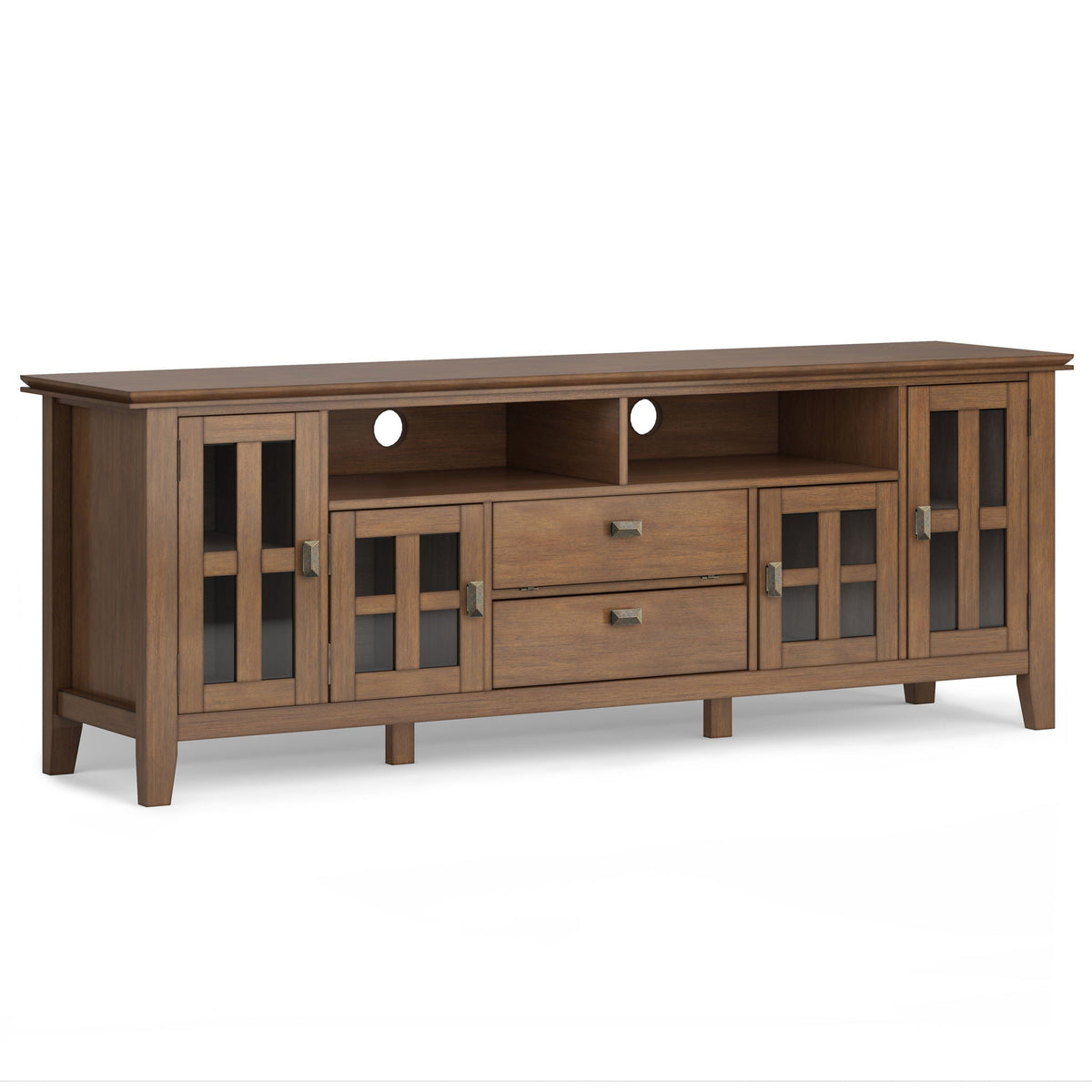 Rustic Natural Aged Brown TV Media Stand with Ample Storage - 72" Wide