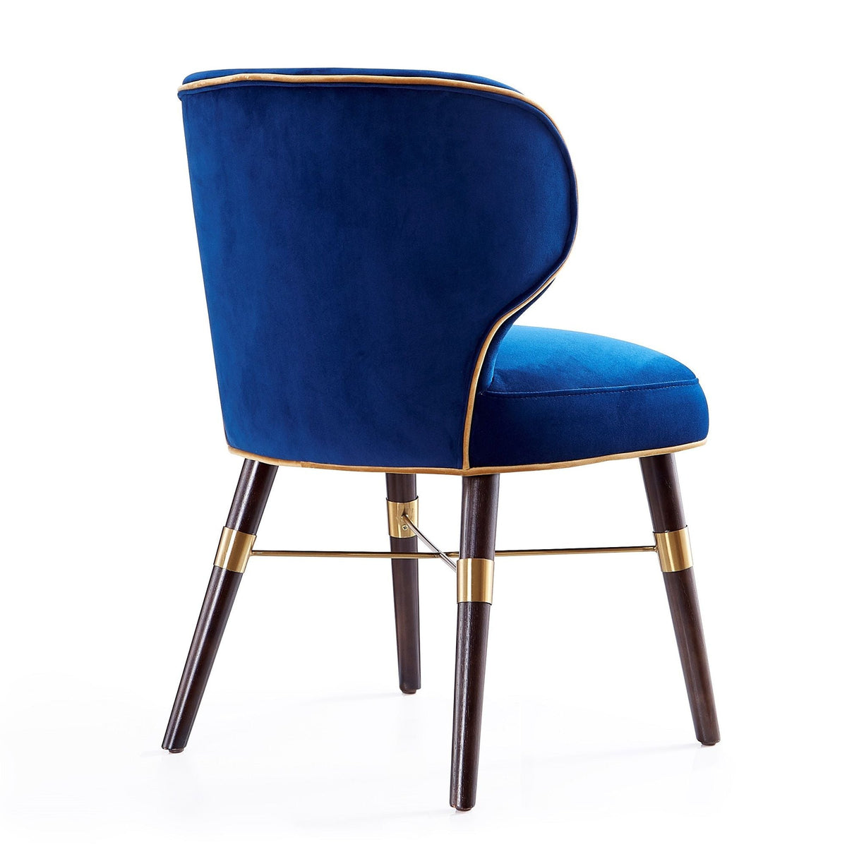 Strine Dining Chair with Wood Frame and Modern Upholstery - Available in Dark Gray or Blue