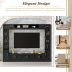 Wall Unit Entertainment Center with Glass Doors - White or Black