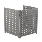 3 Panel Outdoor Air Conditioner Fence Screen with Solid Wood - Light Brown or Dark Gray