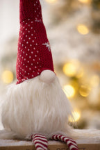 Christmas Gnomes Decorations Set of 2 with Fluffy Beards - White / Red