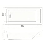 66-Inch Acrylic Built-In Soaking Tub with Glossy Finish