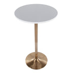 Pebble Adjustable Height Table with Metal Base and Wood Top - White or Black