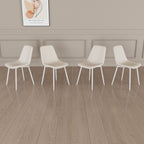 Modern Kitchen Dining Chairs Set of 4 with Linen Padding - Beige