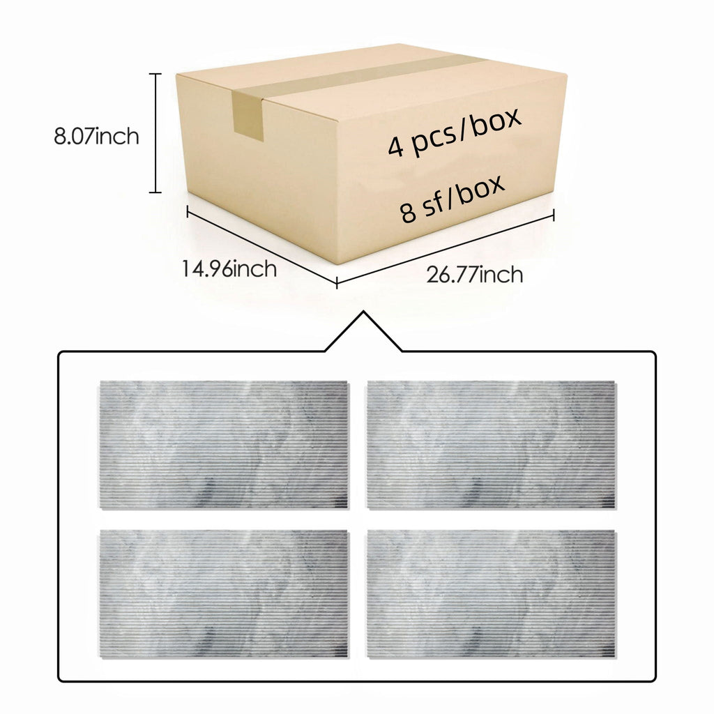 Textured 3D Decorative Tiles with Polished Marble Surface - Yellow, Gray, or White