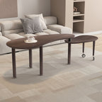 Rotatable Coffee Table with 360 Degree Swivel - Walnut
