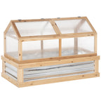 Raised Garden Bed with Polycarbonate Greenhouse - Natural