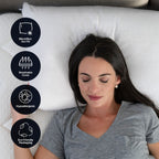 Faux Down Luxury Pillow with Microfiber Gel Clusters - White
