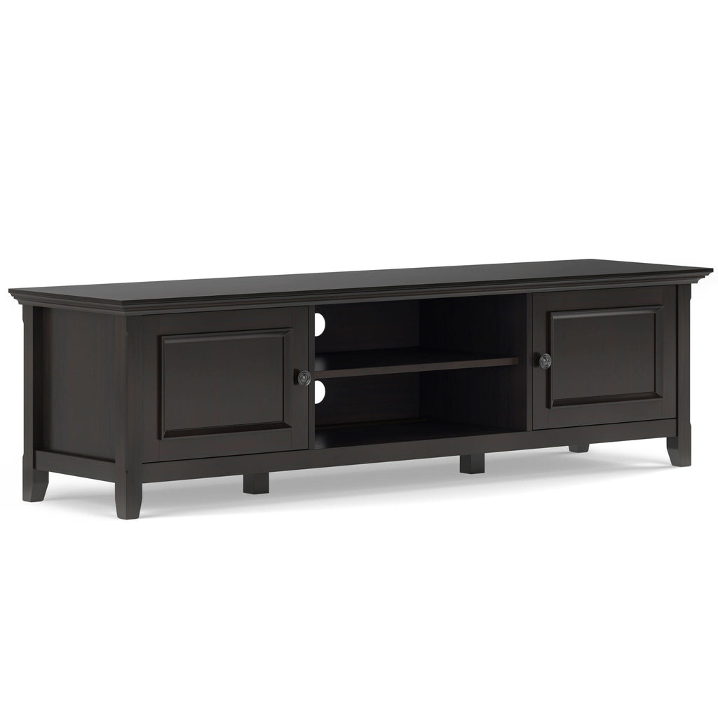 Low TV Media Stand with Adjustable Shelf - Hickory Brown