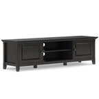Low TV Media Stand with Adjustable Shelf - Hickory Brown