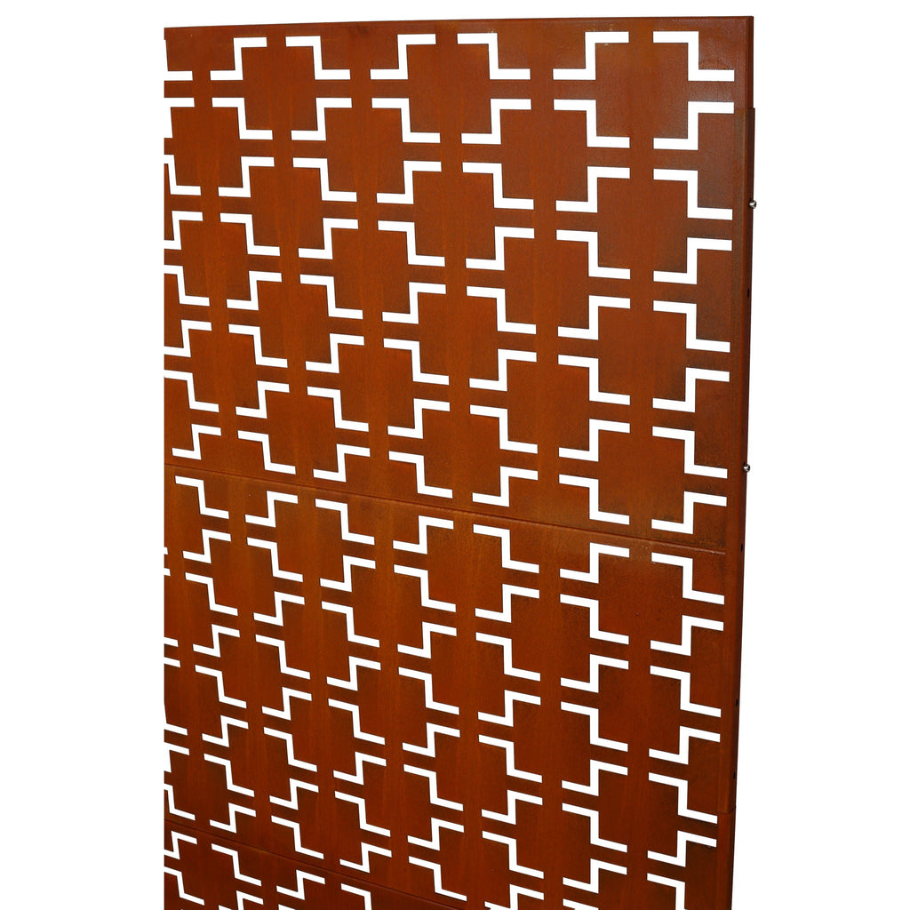 Black Metal Room Divider Privacy Screen with Rust-Resistant Finish