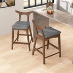 Upholstered Square Bar Chair Set with Solid Wood Frame - Dark Gray or Black