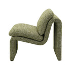 Curved Shape Accent Chair with Premium Fabric Upholstery - Beige or Green