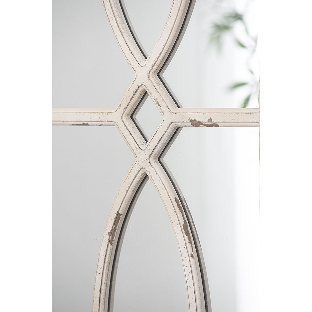 Rectangular Wooden Wall Mirror with Antique Frame, Set of 2 - Black or White