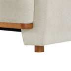 79 Inch Modern Upholstered Chenille Sofa with Curved Design - Beige