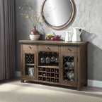 Raphaela Server With Cup Holder & Wine Rack - Cherry