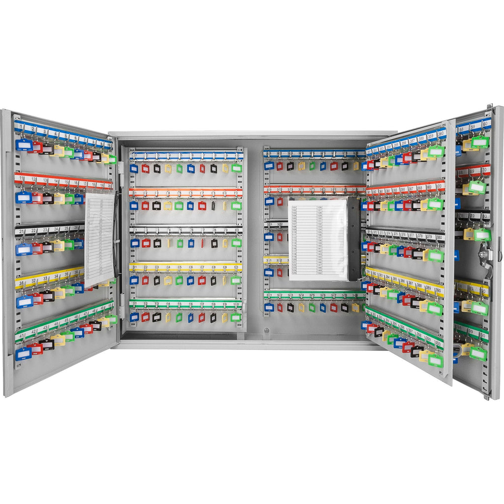 Adjustable Key Cabinet with Lock - Multiple Sizes, Gray or Black