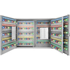 Adjustable Key Cabinet with Lock - Multiple Sizes, Gray or Black
