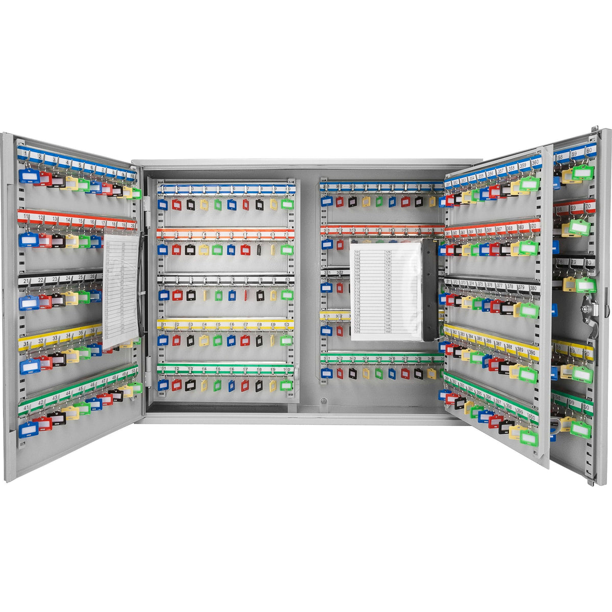 Adjustable Key Cabinet with Lock - Multiple Sizes, Gray or Black