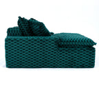 Green Comfort Bearing Stationary Sofa with 2 Pillows and 1 Backrest