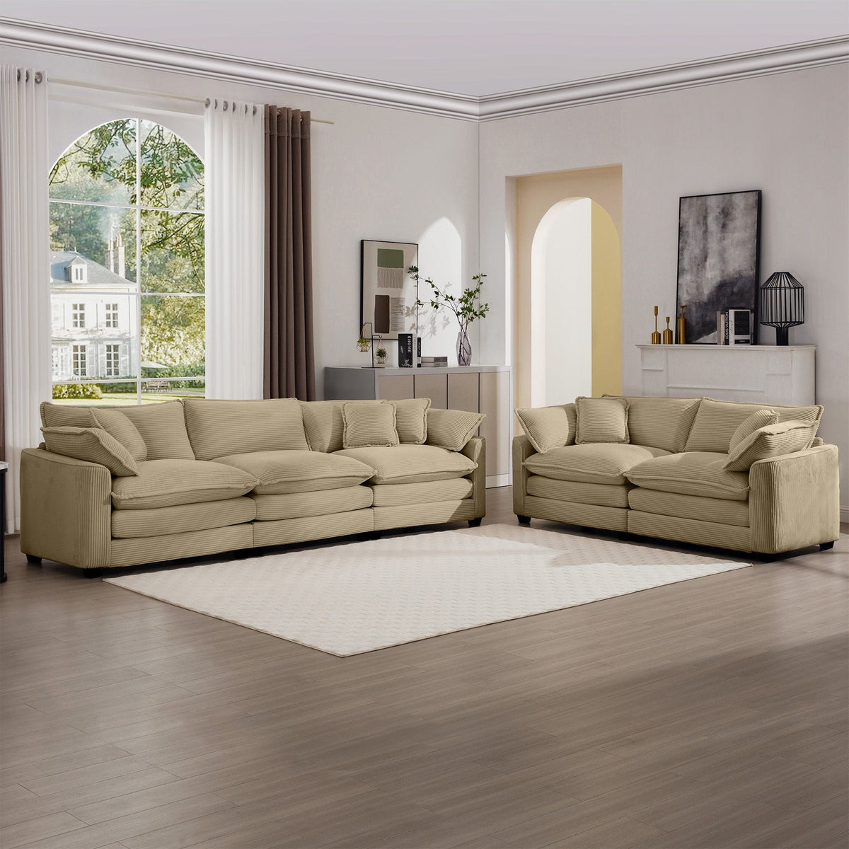 Oversized Deep-Seat Fabric Sofa & Chair Sets