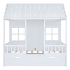 White House Bed with Trundle - Solid Pine, Full or Twin