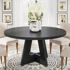 Round Dining Cross Base Kitchen Table with Engineered Wood - Assorted Colors