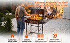 4 Burner Propane Gas BBQ Grill with Side Burner - Black