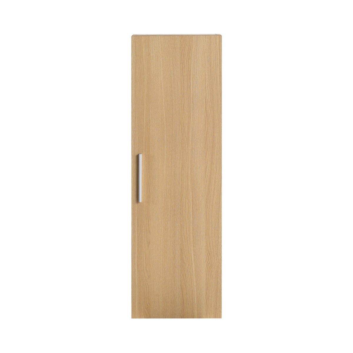 Tall Floating Bathroom Side Cabinet with Adjustable Shelving - Light Oak