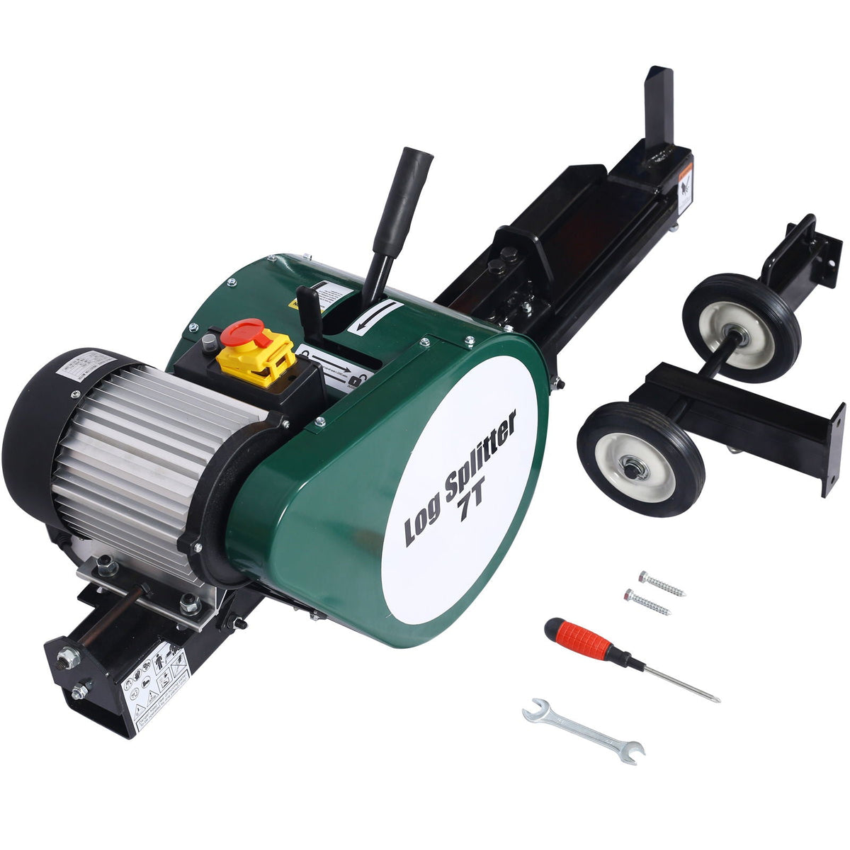Electric Log Splitter 7 Ton with Double Flywheel - Black