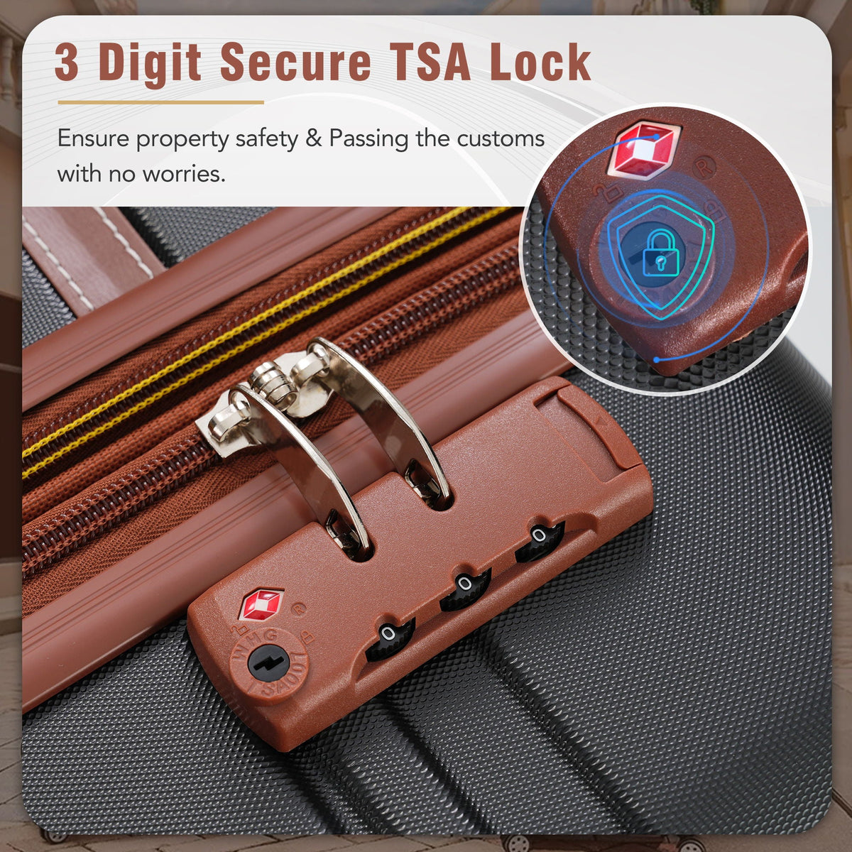 Hardshell Luggage Set 3-Piece Spinner with TSA Lock - Lightweight, Multiple Colors