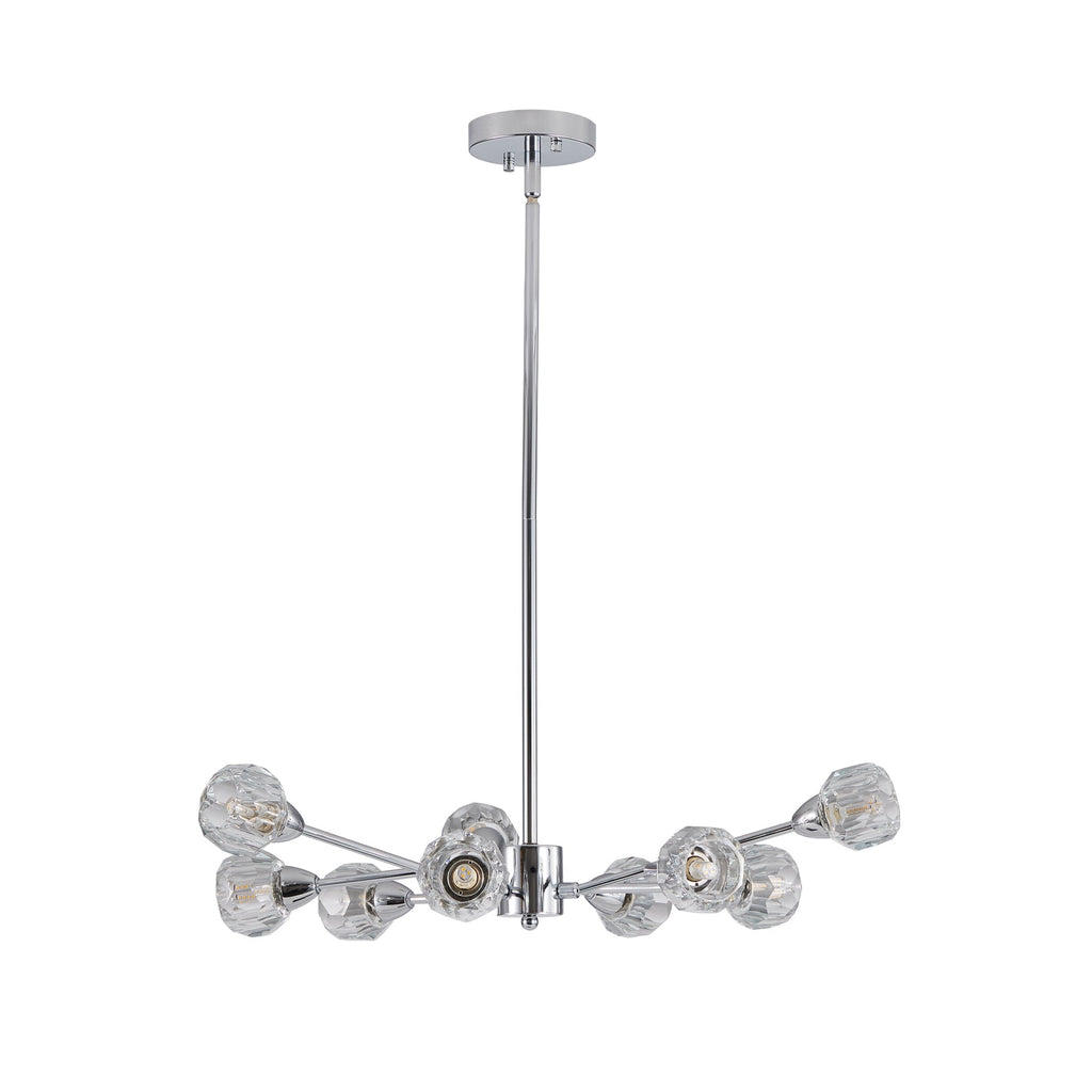 28" Modern Crystal Chandelier with 9 Lights - Chrome