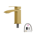 Wall Mounted Rectangular Bathroom Sink with Towel Bar - Black or Gold