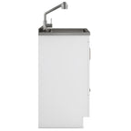 Laundry Cabinet with Faucet and Stainless Steel Sink - White