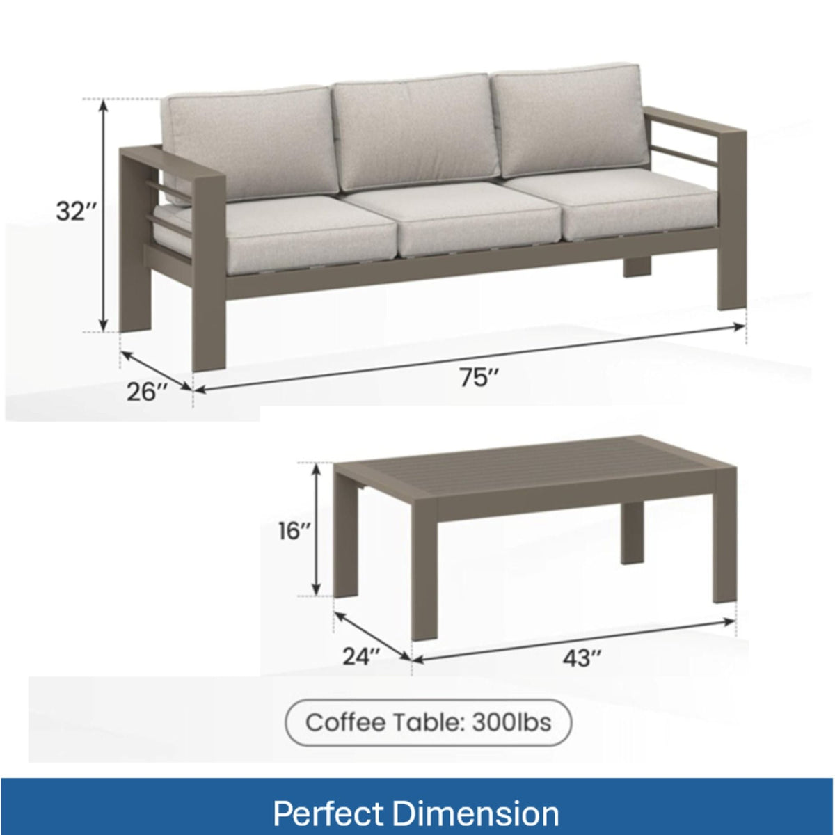All-Weather Outdoor Patio Set with Thick Cushions - Multiple Colors