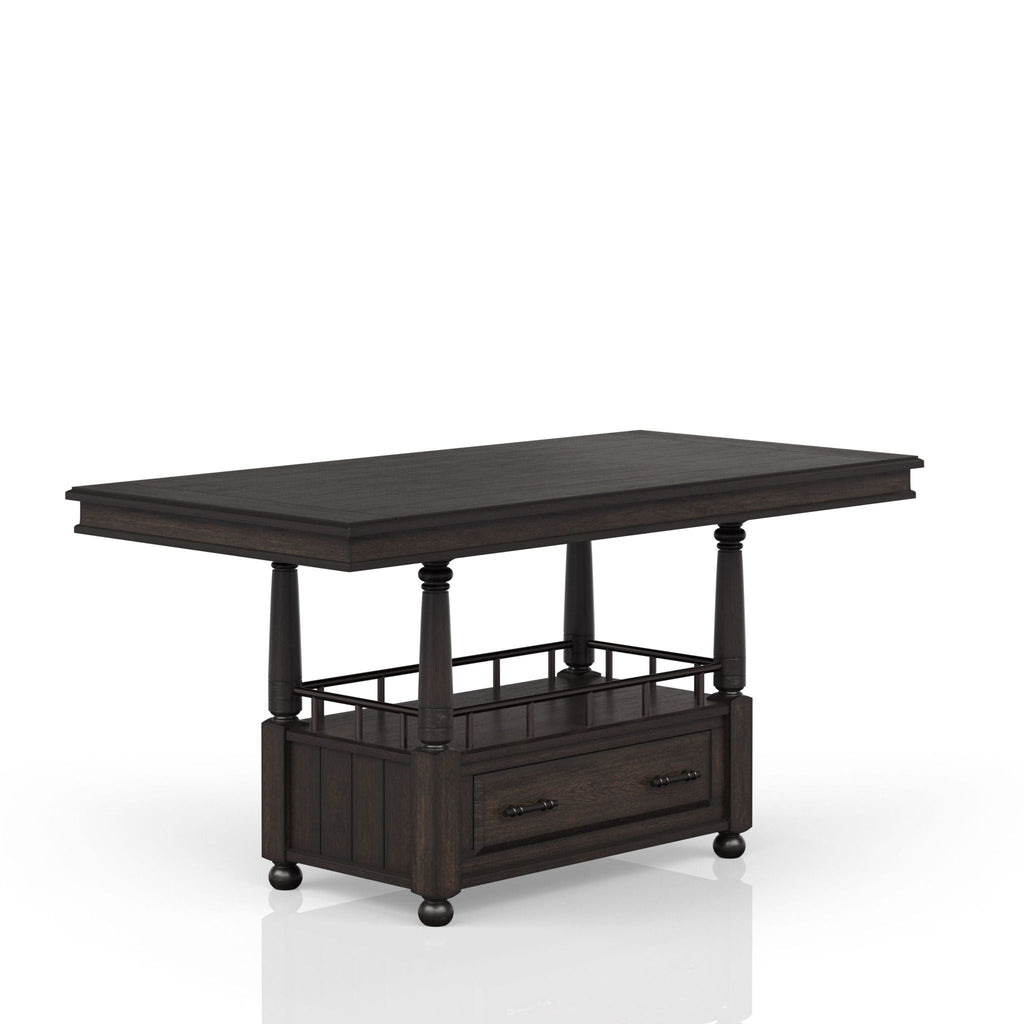 Counter Height Dining Table with Storage Shelf - Coffee