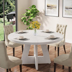 Round Dining Cross Base Kitchen Table with Engineered Wood - Assorted Colors