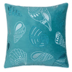 Seashells Pillow Cover with Hidden Zipper - Blue or Light Blue
