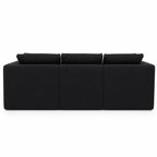 Compressed Modular Sectional Sofa with Ottoman - Black Linen
