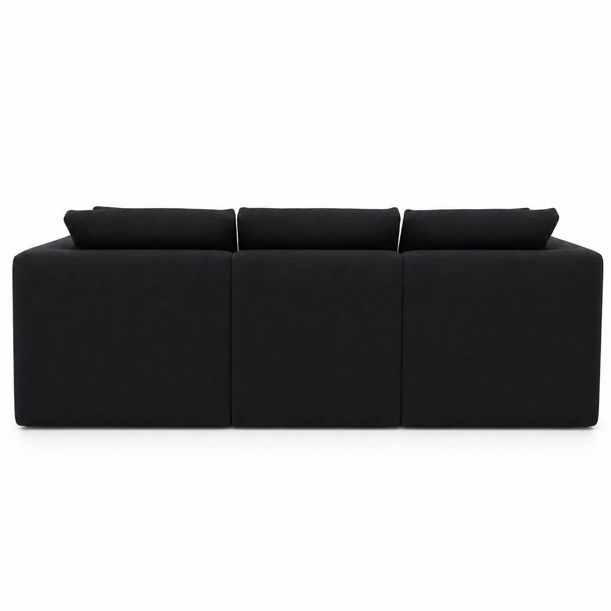 Compressed Modular Sectional Sofa with Ottoman - Black Linen