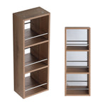 10'' Wall Mounted Bathroom Mirror Cabinet with Open Storage - Imitative Oak