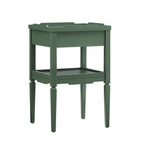 1 Drawer Nightstand with Solid Wood Frame - Blue, Dark Green, or White