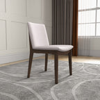 Mid-Century Modern Solid Wood Dining Chair Set with Fabric Upholstery - Multiple Colors