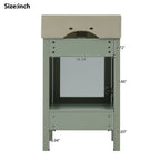 Bathroom Vanity with Ceramic Sink and Ample Storage - Blue, Green, or Black