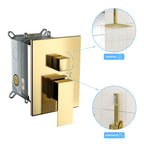 Modern Dual Shower Head System with 16" Ceiling Mount - Multiple Finishes