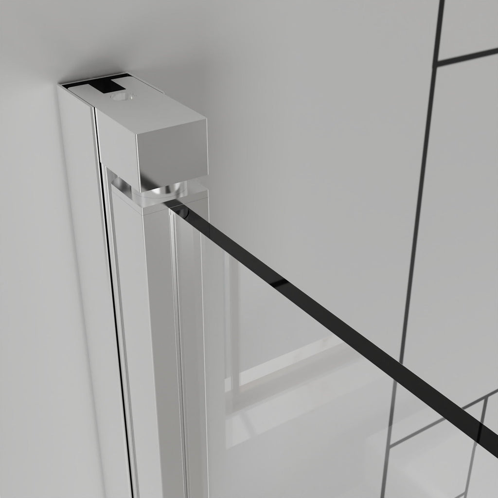 Frameless Bi Fold Shower Doors with Tempered Glass - Chrome