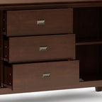 Large Sideboard Buffet with Glass Doors - Russet Brown