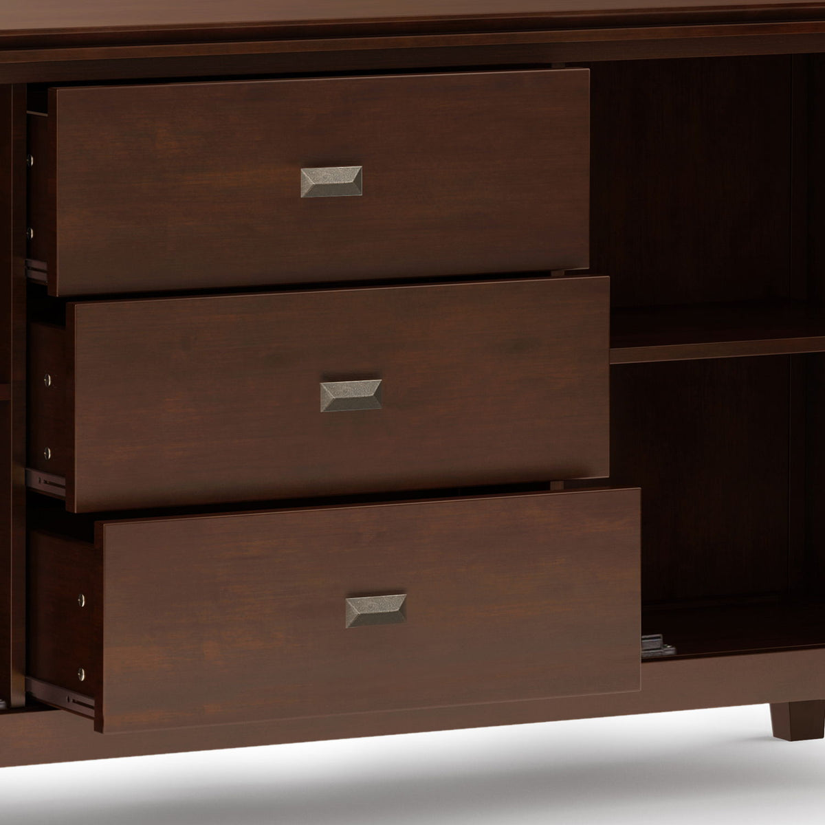 Large Sideboard Buffet with Glass Doors - Russet Brown