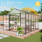 Gain Height Windproof Greenhouse with Heavy-Duty Frame - Black