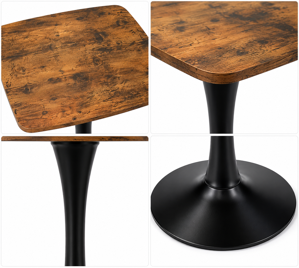 24" Square Tulip Dining Table with MDF Top and Matte Finish